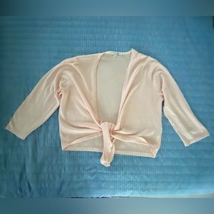 Boden wrap ballet sweater, L, ballet slipper pink, cotton, excellent condition.